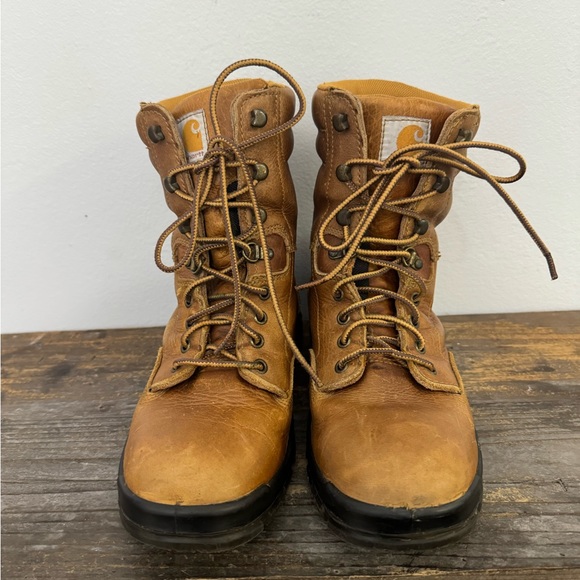 Carhartt Men’s Leather Waterproof Steel Toe Boots Size 8 - Picture 2 of 5